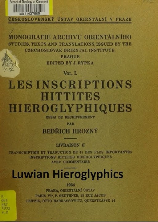 #Luwian hieroglyphic inscriptions