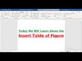 Word: How to Insert a List of Tables or Figures | How to make Figure Captions and a Table of Figures