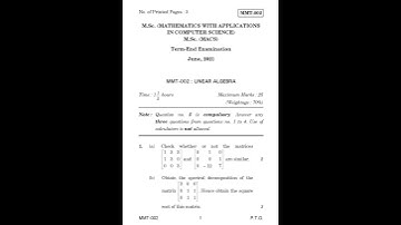 MMT - 2   June 2021 Question Paper