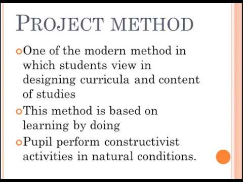 what is project method in education