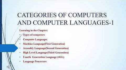 Categories of computers and computer languages chapter - 1 class-6