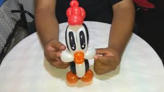 Como hacer un pingüino con globos (chilly willy)/How to make a penguin with balloons (chilly willy)