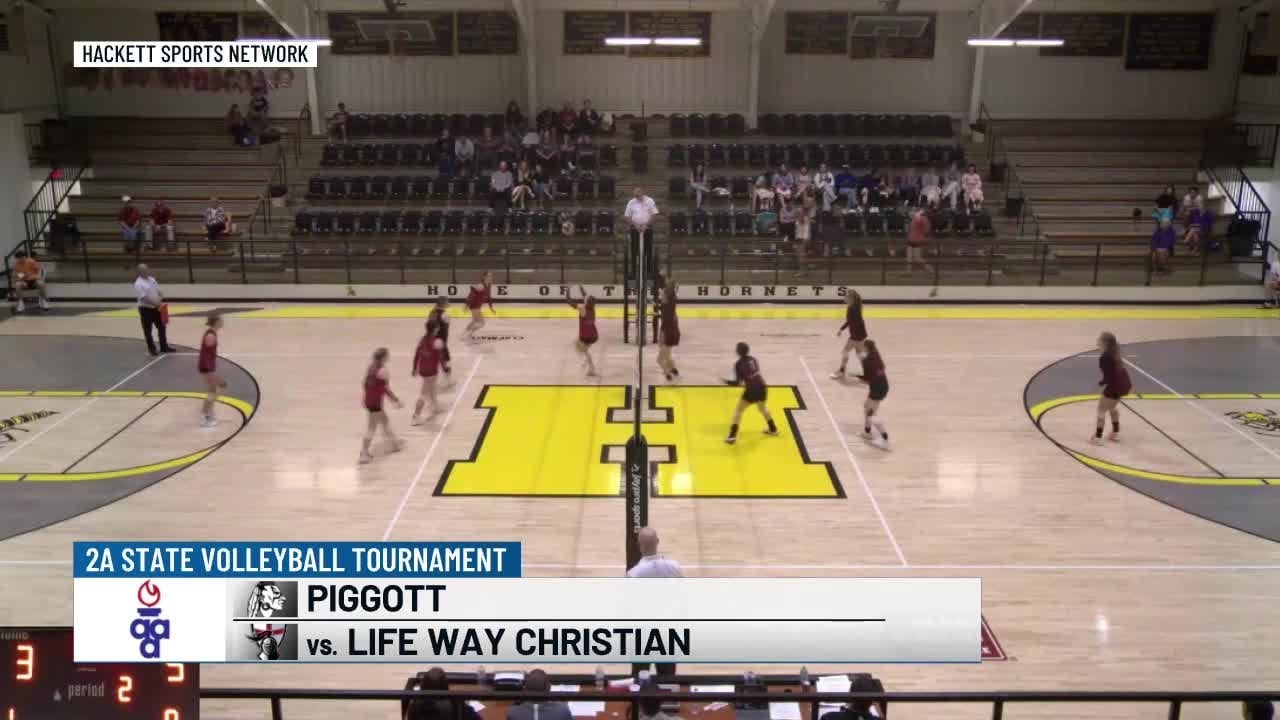2A State Volleyball 1st Round: Piggott beats Life Way Christian - YouTube