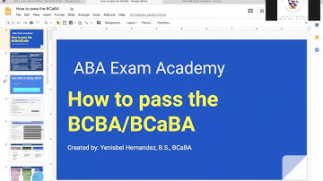 How to pass the BCBA exam the first time by Yenisbel Hernandez