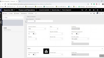 Terms Of Payment In D 365