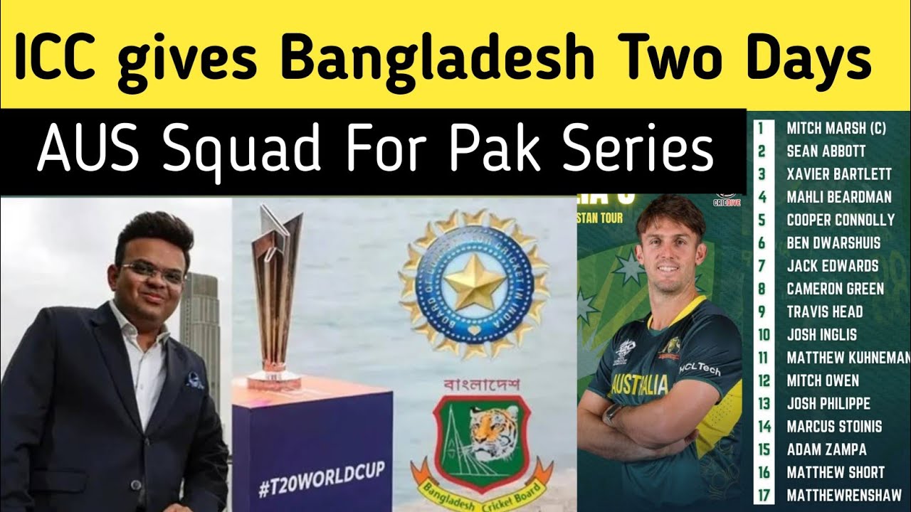 ICC Gives Bangladesh Two Days| NZ Create History in INDORE| AUS Announce Squad For Pak T20 Series 