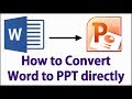 طريقه تحويل ملفات الورد Word إلى ملفات بوربوينت PowerPoint بدون برامج