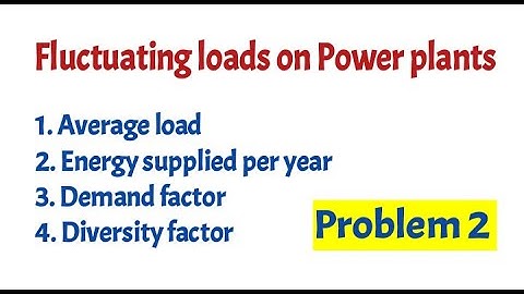 Problem 2 on load on power plant,  average load, demand factor,  diversity factor