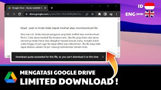 CARA BARU MENGATASI GOOGLE DRIVE LIMIT DOWNLOAD (FEBRUARI 2023) | Fix Download Quota Exceeded GDrive