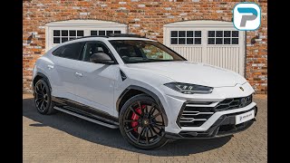 201919 Lamborghini Urus In Bianco Icarus Metallic With Bi Colour Rossonero Sportivo Leather