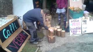 Conwy feast, Harry preparing carving the stool.mp4