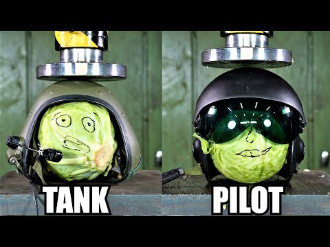 Which Is The Strongest Army Helmet? Hydraulic Press Test!