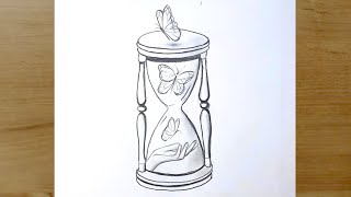 Kolay Bir Kelebek Ve Kum Saati Nasıl Çizilir | Kolay Karakalem Çizim Fikirleri |  Easy Drawing