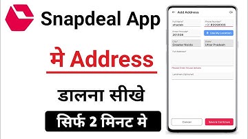 snapdeal me address kaise dale | how to add address in snapdeal | snapdeal par address kaise dale