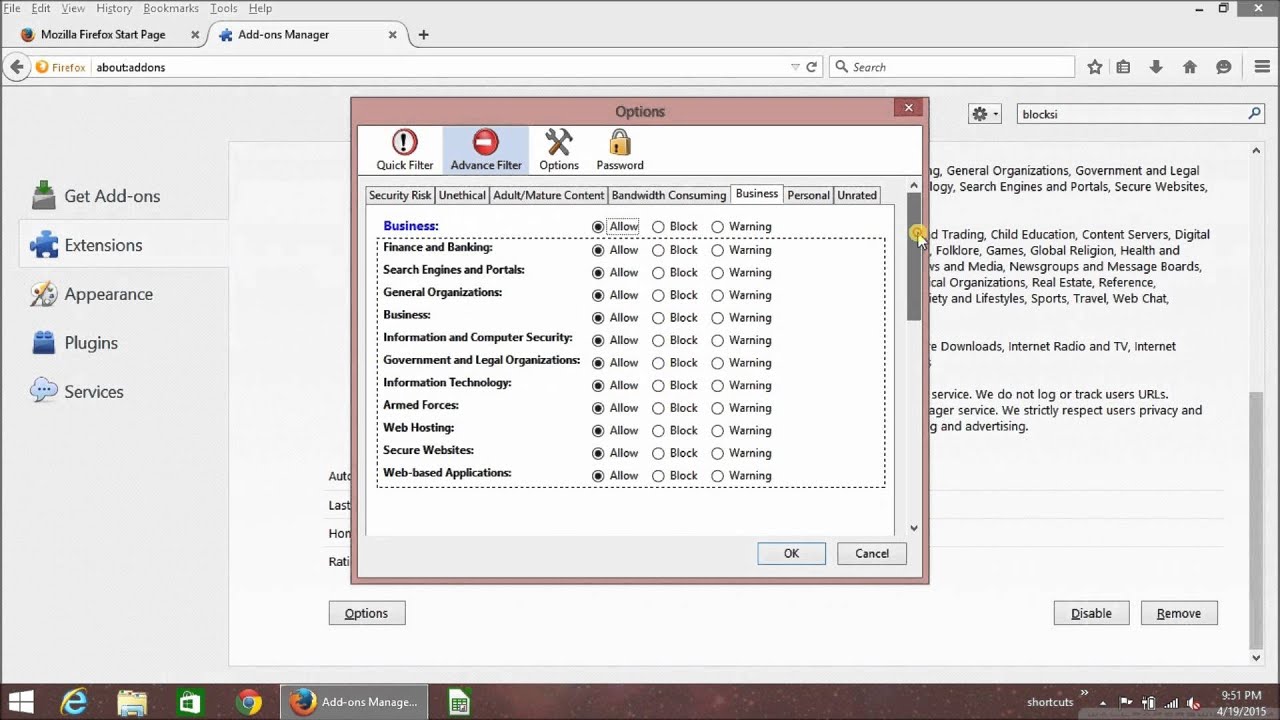 firefox parental control with blocksi YouTube