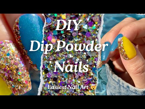 Simple Dip Powder Nails | Easiest Nail Art Using Dip Liquids | DIY