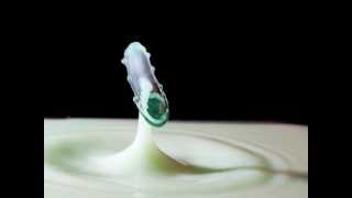 Water drop collision in milk