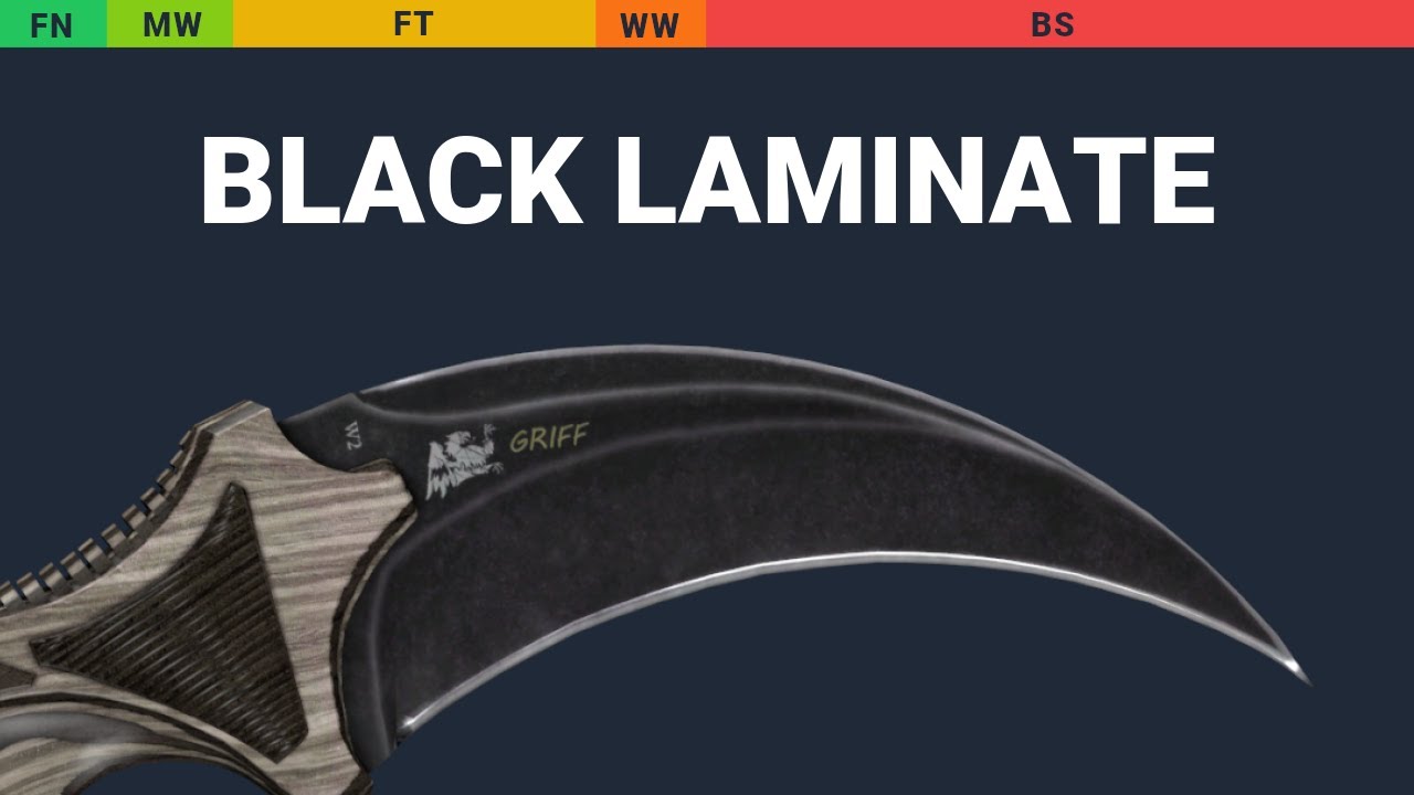Karambit Black Laminate - Float And Wear Preview - YouTube