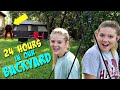 24 HOURS OVERNIGHT CHALLENGE IN OUR BACKYARD || Taylor and Vanessa