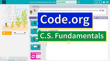 Drawing Gardens with Loops Lesson 9.7 Course B Code.org Tutorial with Answers