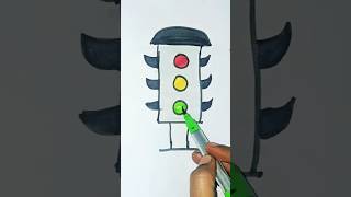 Easy Traffic Light Drawing 🟢🟡🔴 | Simple Drawing for Kids | Viral Art #shorts #viral #trending #art