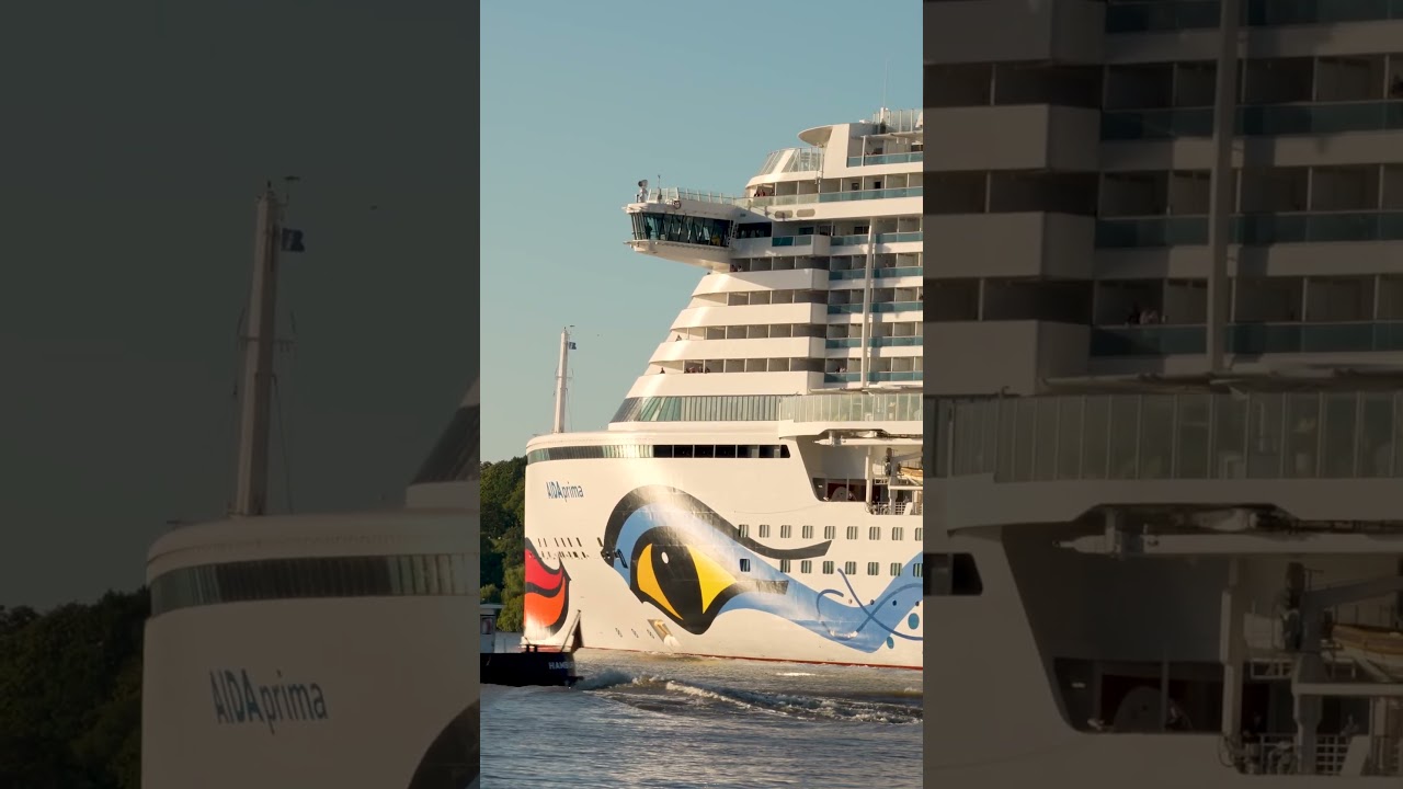 Tiny Pilot Boat Races Past the Giant AIDAprima 🚤🚢 | Hamburg 25.09.2026