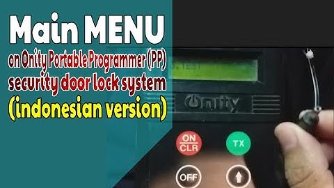 Main MENU on Onity Portable Programmer (PP), security door lock system #onity #door #system