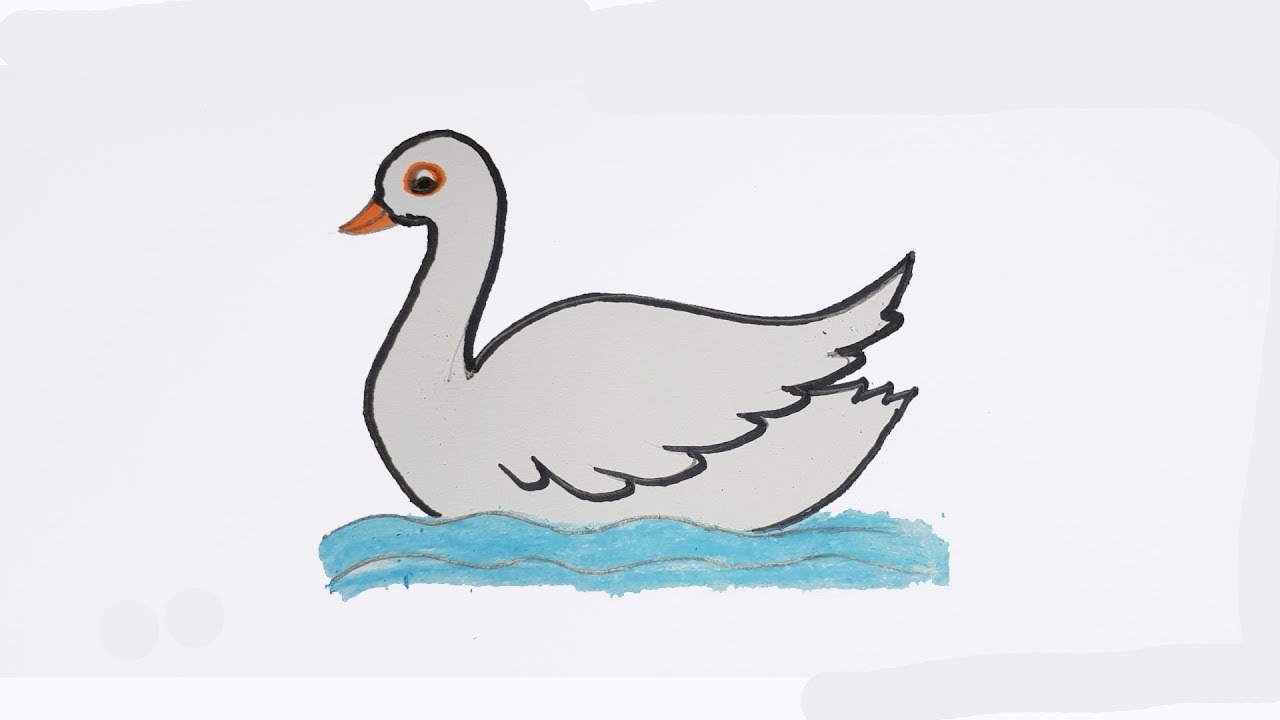 Duck drawing easy step by step | How to draw a simple duck - YouTube