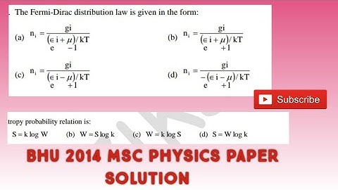BHU MSC PHYSICS PAPER SOLUTION PART 1 / BHU 2014 MSC PHYSICS PAPER SOLUTION #BHU@physics exam वाला