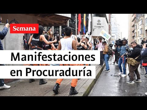 Simpatizantes de Daniel Quintero se manifiestan en la Procuraduría en Bogotá