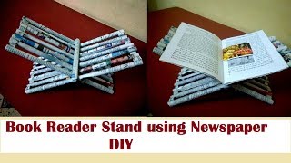 How to make book reader stand using newspaper / DIY newspaper craft / Best out of waste kids crafts Please Like, Share, Comment and Subscribe my Channel.