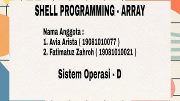 Shell Programming 3 - Array