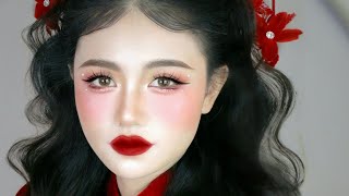 Red wedding makeup