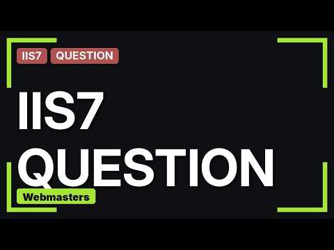 Webmasters: What can you do to speed up IIS 7 web sites? (4 Solutions!!)