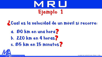Movimiento Rectilíneo Uniforme MRU | Ejemplo 1