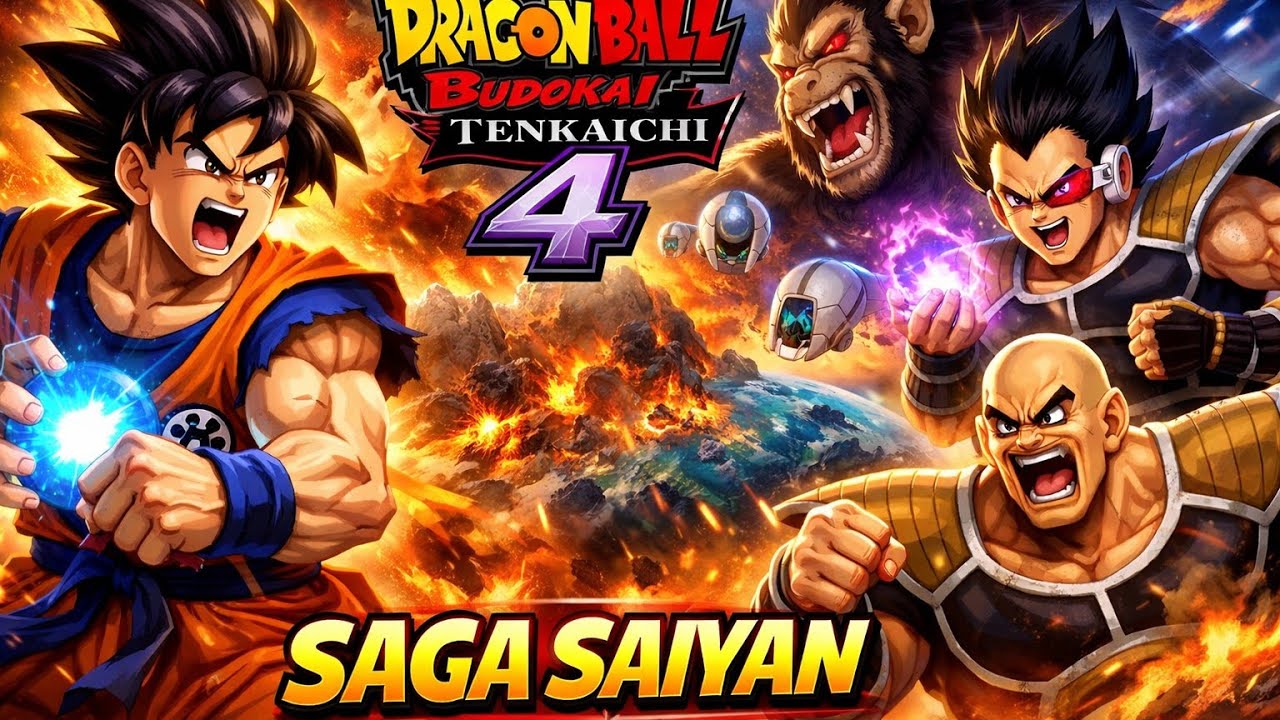Dragon Ball Z Budokai Tenkaichi 4 Modo Historia Saga De Saiyan EN Español Latino