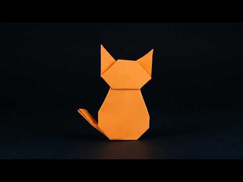How to Make a CUTE Origami Cat (No Cuts, No Glue)