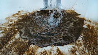 The Brown Water Flows Almost Continuously, Muddy! | Carpet Cleaning Satisfying ASMR