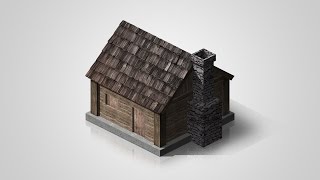 [Photoshop] Isometric Cabin Tutorial