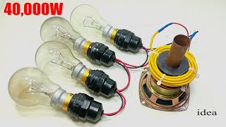 40000w Free Electricity 240V Generator Magnet  Power Copper Coil Light bulb activity