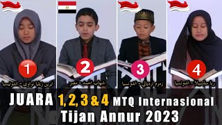 Indonesia Borong Piala !!! Juara 1, 2, 3 \u0026 4 MTQ Internasional Tijan Annur QATAR 2023