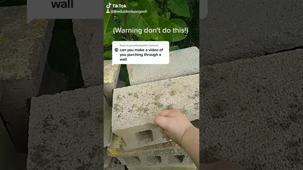 Me punching through a wall of cinder blocks!(Warning don't do this