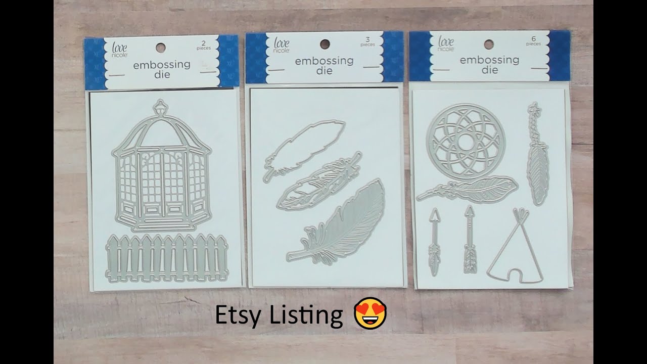 New Etsy Listing/Love Nicole Dies/Gazebo & Fence Die/ Feathers Die