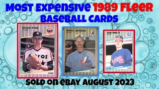 1989 Fleer Most Expensive Baseball Cards - August 2023
