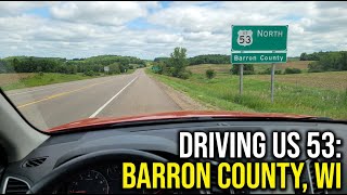 Driving on US 53 through Barron County, Wisconsin