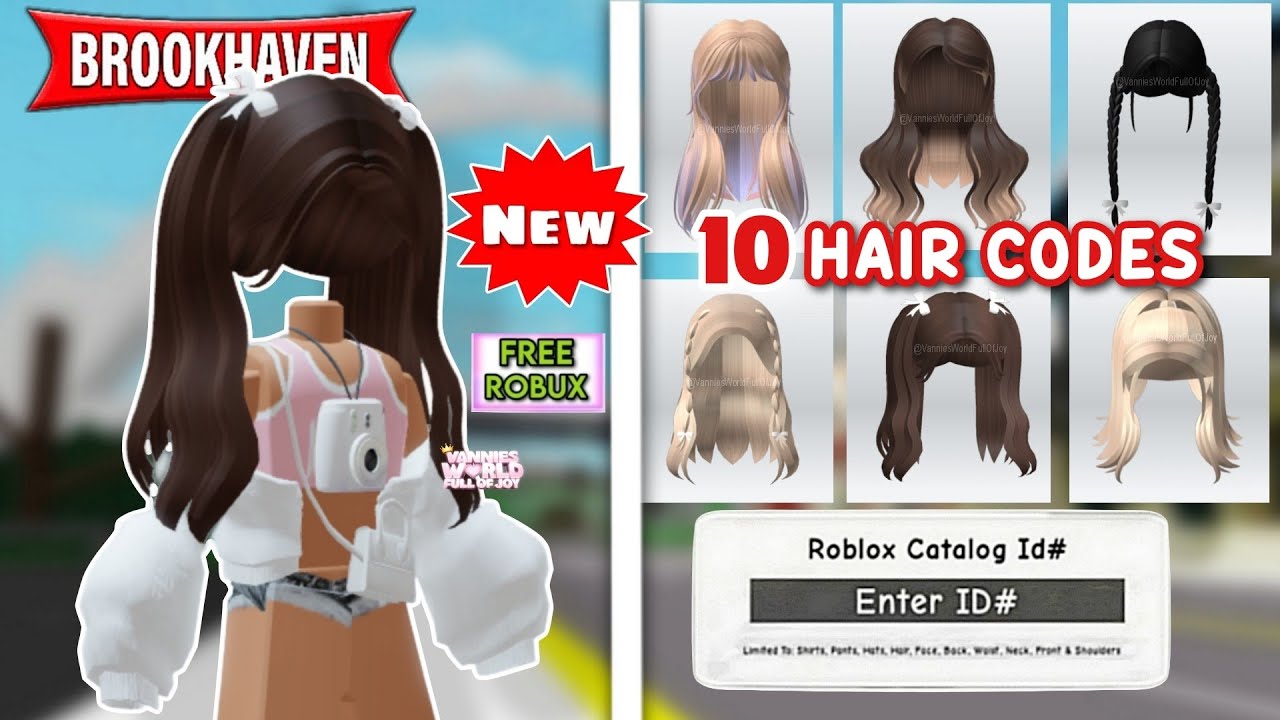 NEW* 10 CUTE HAIR ID CODES FOR BROOKHAVEN 🏡RP, BERRY AVENUE AND BLOXBURG  😍✨️ 