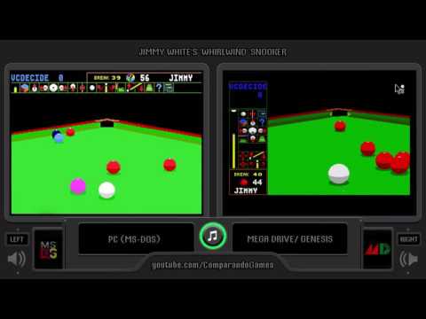 Jimmy Whiteu0027s u0027Whirlwindu0027 Snooker (PC vs Mega Drive) Side by Side Comparison (Ms-Dos vs Sega)