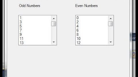 Display Odd and Even Numbers Using Two Listbox in VB.NET