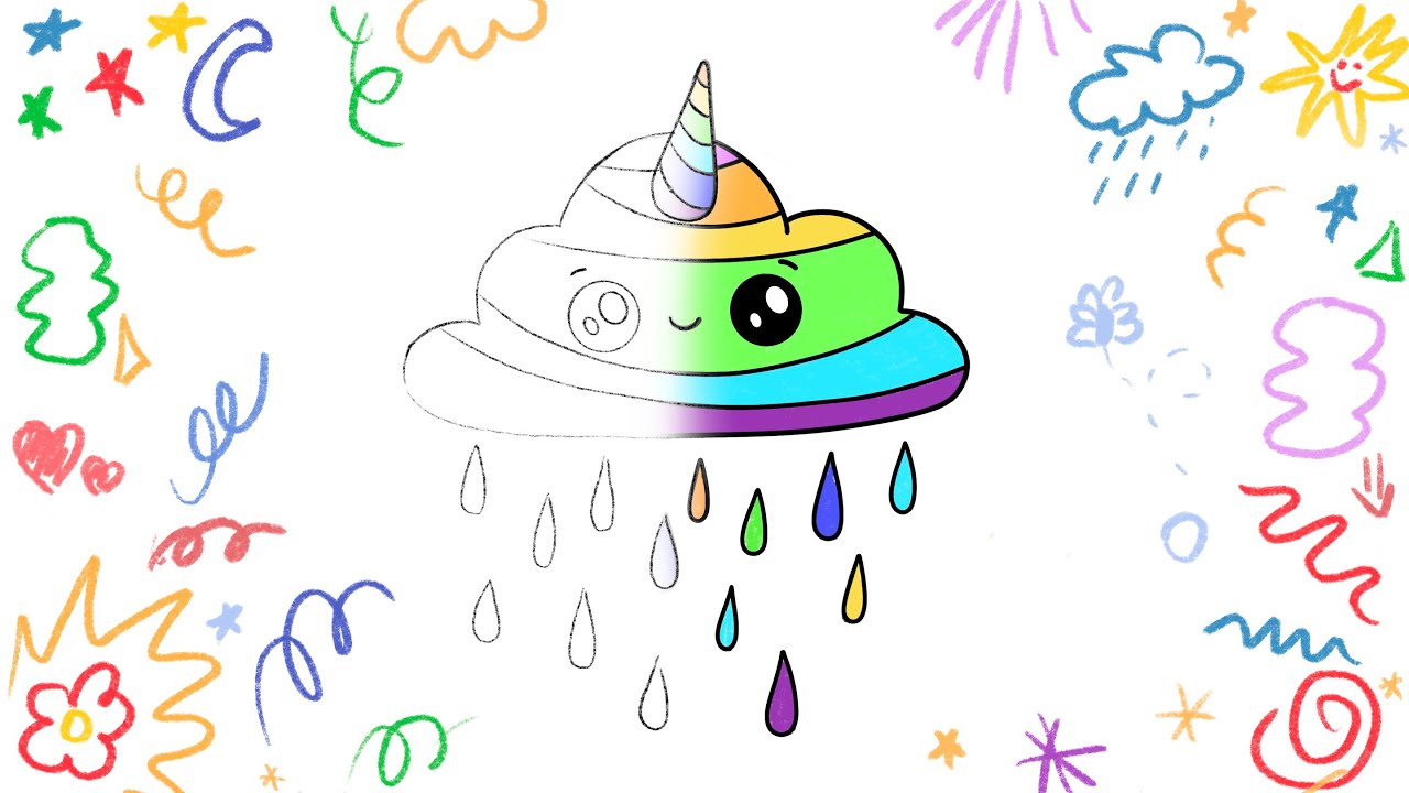 How To Draw A Rain Cloud - YouTube
