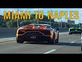 Lamborghini svj ferrari 488 pista 812 gts mclaren 720s  supercars blasting from miami to naples